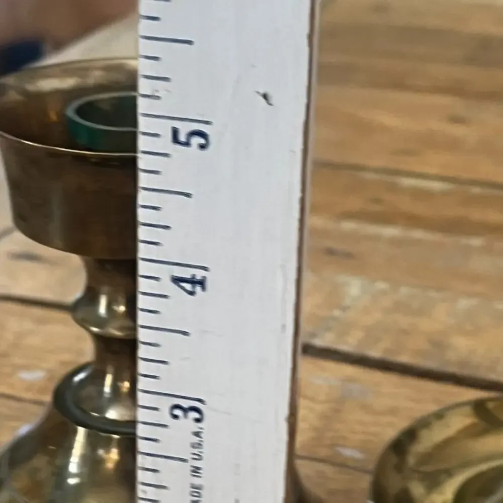Vintage Solid Brass Candlesticks Set of 3 Different Shapes & Sizes